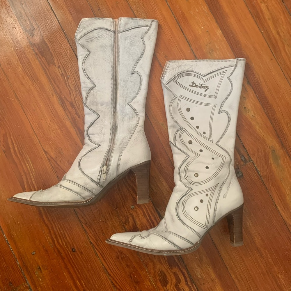 Destroy Distressed Leather Western Style Boots